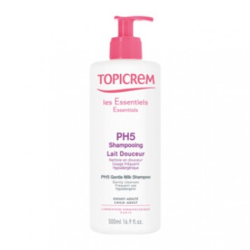 Topicrem PH5 Shampooing Lait Douceur 500 ml Nettoie en douceur Usage fréquent Hypoallergénique Enfant et adulte