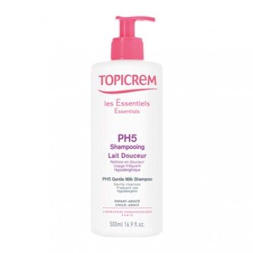 Topicrem PH5 Shampooing Lait Douceur 500 ml Nettoie en douceur Usage fréquent Hypoallergénique Enfant et adulte