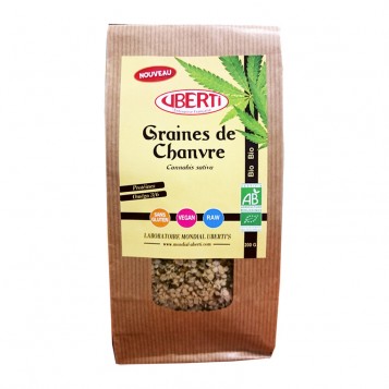 Uberti's Graines de Chanvre BIO - 200gr Naturellement riche en protéines et en Omagé 3-6 Sans gluten Convient aux végétariens