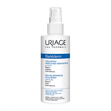 Uriage Bariéderm - CICA-Spray Asséchant Réparateur au Cu-Zn - 100 ml Répare Assèche Anti-irritations Peaux fragilisées, irritées Visage et corps 3661434005367