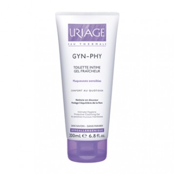 Uriage Gyn-Phy - Gel Fraîcheur 200 ml Toilette intime Confort au quotidien Nettoie en douceur Sans savon, sans paraben Hypoallergénique