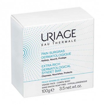 Uriage Pain Surgras Dermatologique - 100gr Nettoie, nourrit, protège Peau sensible Visage et corps Hypoallergénique 3661434003844