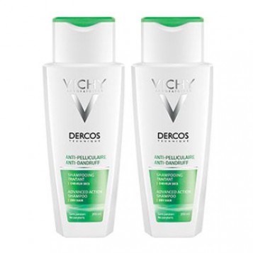 Vichy Dercos Anti-Pelliculaire Shampooing Traitant Cheveux Secs 200 ml DUO