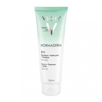 Vichy Normaderm - 3 en 1 Exfoliant + Nettoyant + Masque 125 ml Masque 3 en 1 Peau sensible Sans paraben