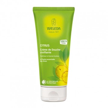 Weleda Crème de Douche au Citrus - 200 ml Fraîcheur et bonne humeur  A l'huile essentielle de citron sans savon préserve l’épiderme du dessèchement  respecte l’équilibre naturel de la peau