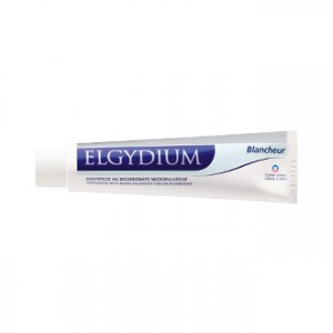 Elgydium Dentifrice Blancheur 50 ml Dentifirce au bicarbonate micropulvérisé Gommage extra doux Nettoyage en profondeur