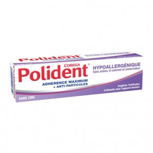 Polident Crème Fixative - Hypoallergénique - 40g Adhérence maximum + anti-particules Sans zinc, sans arôme, ni colorant et conservateur 3094905000811