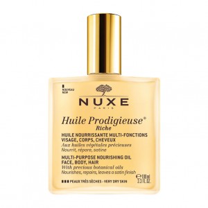 Nuxe Huile Prodigieuse Riche - 100 ml Nourrit, répare et satine Visage, corps, cheveux Peaux très sèches 3264680009808