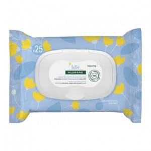 Klorane Bébé Lingettes Nettoyantes Douces - 25 Lingettes 3282770114072