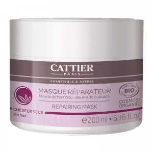 Cattier Masque Réparateur BIO - 200 ml Cheveux secs Moelle de bambou Beurre de cupuaçu BIO 3283950917841