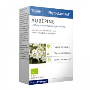 Pileje Phytostandard - Aubépine - 20 Gélules Végétales Crataegus monogyna/oxyacantha L. A base d'extrait d'aubépine biologique