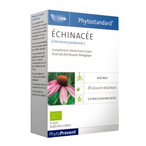 Pileje Phytostandard - Échinacée - 20 Gélules Végétales Echinacea purpurea L. A base d'extrait d'échinacée biologique 3401551603233