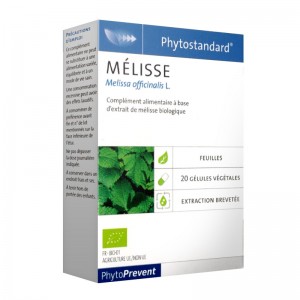 Pileje Phytostandard - Mélisse - 20 Gélules Végétales Melissa officinalis L. A base d'extrait de mélisse biologique 3401551604124