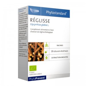 Pileje Phytostandard - Réglisse - 20 Gélules Végétales Glycyrrhiza glabra L. A base d'extrait de réglisse biologique 3401560448146