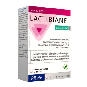 Pileje Lactibiane - Buccodenal - 30 Comprimés à Sucer Arôme Naturel Menthe Contribue au bon fonctionnement des dents et des gencives 3401571931088