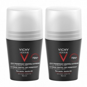Vichy Homme Déodorant Anti-Transpirant 72H Peaux Sensibles - Bille - DUO 3433425000640