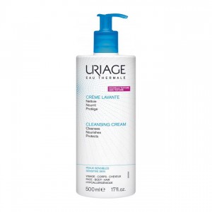 Uriage Crème Lavante 500 ml NOUVELLE TEXTURE Nettoie, nourrit et protège Pour peaux sensibles Visage, corps et cheveux Hypoallergénique et sans savon