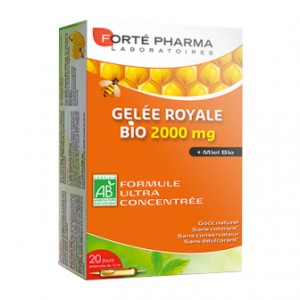 Forté Pharma Gelée Royale 2000 MG - 20 Ampoules Formule ultra concentré Goût naturel Sans colorant Sans conservateur Sans édulcorant 3700221312988 