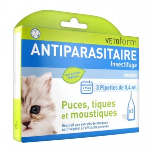 VetoForm Antiparasitaire Insectifuge - Chaton - 3 Pipettes 3760054070400
