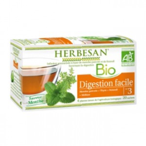 Herbesan Infusion BIO N°3 - Digestion Facile Saveur Menthe 20 Sachets