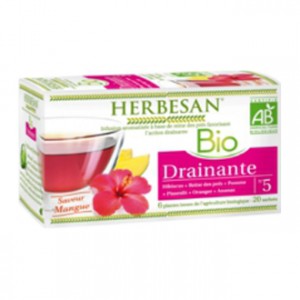 Herbesan Infusion BIO N°5 - Drainante Saveur Mangue 20 Sachets