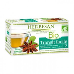 Herbesan Infusion BIO N°2 - Transit Facile Saveur Menthe 20 Sachets