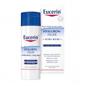 Eucerin Hyaluron-Filler - Extra Riche Soin de Nuit - 50 ml Peaux sèches et très sèches Hydrate la peau sèche et les rides de sécheresse Réduit les rides Régénère la peau 4005900354631