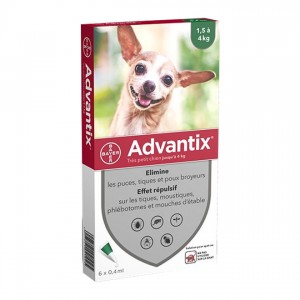 Advantix Pipettes Antiparasitaires Très Petit Chien (1.5 à 4kg) - 4 pipettes 4007221016830