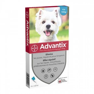 Advantix Pipettes Antiparasitaires Petit Chien (4 à 10kg) - 4 Pipettes 4007221016847