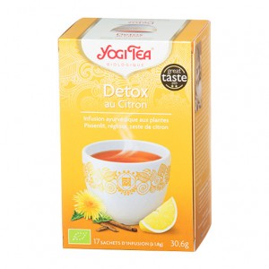 Yogi Tea Detox au Citron - 17 Sachets tisanes ayurvédiques Tisane ayurvédique Tout le bonheur du Purifica avec la fraîcheur du citron 4012824402782 