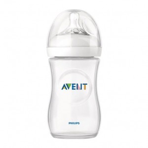 Avent Biberon Natural - 260 ml Natural 1 mois + Verre pur et résistant Nouveau système anti-coliques perfectionné 0% BPA 8710103561484