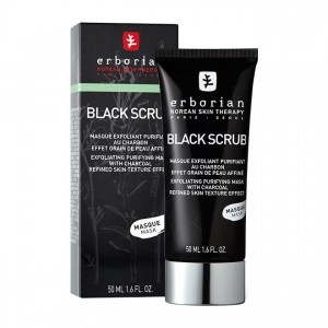 Erborian Black Scrub - 50 ml Masque exfoliant purifiant au charbon Effet grain de peau affiné 8809255781908