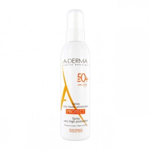 Aderma Protect - Spray Très Haute Protection SPF50+ 200 ml Pour peaux fragiles Résistant à l'eau Sans paraben
