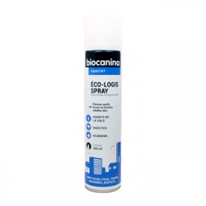 Biocanina Habitat - Eco-Logis Spray Insecticide Désodorisant 300 ml Elimine oeufs, larves et formes adultes des insectes, acariens et agents de la gale