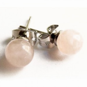 Boucles d'Oreilles Quartz Rose