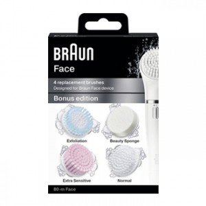 Braun Édition Bonus - 4 Têtes de Rechange Fonction avec Épilateur Visage et Brosse Nettoyante 4 Têtes de Rechange : Exfoliante Normale Extra sensitive Beauté