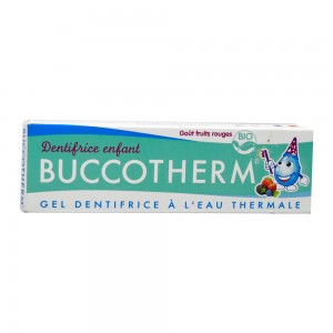 Buccotherm Dentifrice Enfant - BIO - Goût Fruits Rouges - 50 ml A partir de 3 ans Gel dentifrice à l'eau thermale Sans fluor 3401560047646