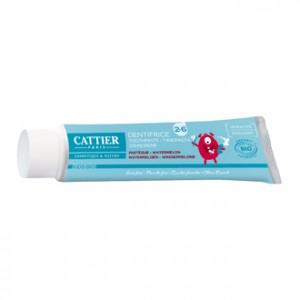 Cattier Dentifrice 2-6 ans - Goût Pastèque 50 ml Sans fluor 0% sulfate Respecte l'émail des dents