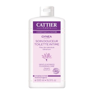 Cattier Gynea - Soin Douceur Toilette Intime BIO - 500 ml BIO Fleur de calendula et géranium Hygiène intime