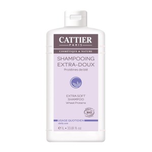 Cattier Shampooing Extra Doux BIO - 1L BIO Usage quotidien Protéines de blé