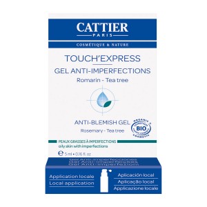 Cattier Touch’Express - Gel Anti-Imperfections BIO - 5 ml BIO Romarin Pour peaux grasses à imperfections Application locale