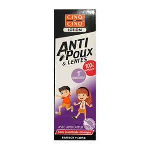 Cinq sur Cinq Lotion Anti Poux & Lentes 100 ml Avec applicateur Sans insecticide chimique 100% efficace