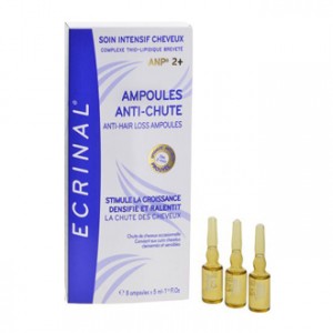 Ecrinal Ampoules Anti-Chute à l'ANP2+ 8 Ampoules Soin intensif cheveux Stimule la croissance densifie et ralenti la chute des cheveux