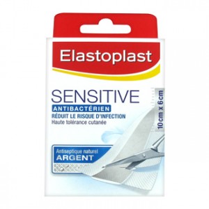 elastoplast pansement sensitive antibacterien réduit le risque d'infection haute tolérance cutanée antispetique naturel argent