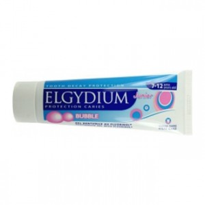 Elgydium Dentifrice Protection Caries Junior Arôme Bubble 7/12 ans - 50 ml Au fluorinol Protège et renforce les premières dents définitives des enfants