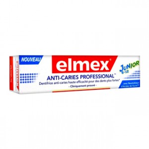 Elmex Dentifrice Anti-Caries Professional Junior 6-12 ans 75 ml Dentifrice enfant Avec neutraliseur d'acides de sucre