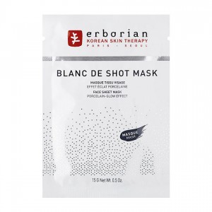 Erborian Blanc de Shot Mask - 15gr Masque tissu visage Effet éclat porcelaine 8809255781748