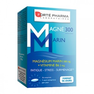 Forté Pharma Magné 300 56 Comprimés Fatigue, stress et surmenage Magnésium marin + Vitamine B6 Programme de 8 semaines