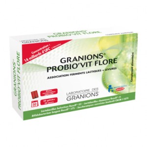 Laboratoire des Granions Probio'Vit Flore - 30 Gélules Hautement dosée en ferments lactiques + levures 30 gélules = 30 jours
