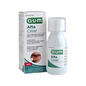 Gum Afta Clear - Bain de Bouche - 120 ml Soulage efficacement dès la 1ère application Aphtes et lésions buccales Sans alcool, sans paraben, sans sucre